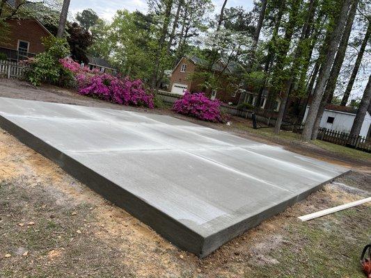 Recent pour for basketball half court