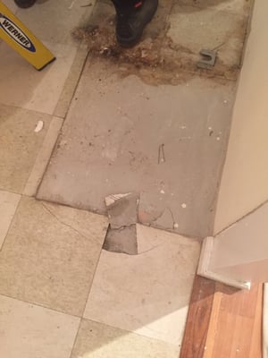 My kitchen floor after HDA broke it