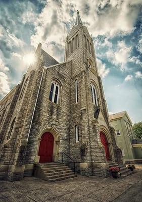 The beautiful Church of Trinity Presbyterian Church in Ludlow