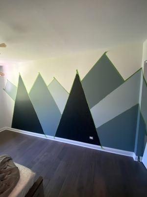 Accent wall on a bedroom