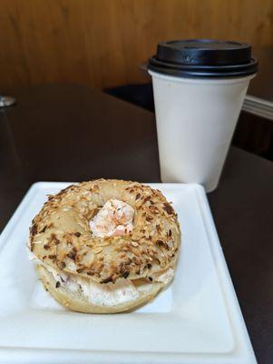 Onion Bagel with Nova Lox Schmear