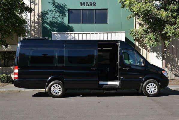 12 passenger Mercedes Benz Sprinter van.