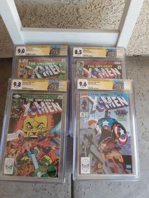 Four Uncanny X-Men issues signed by master scribe Chris Claremont, courtesy of CGC's recent in-house signing.