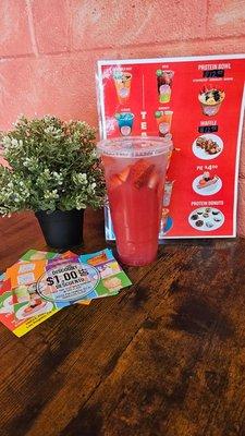 For our strawberry lovers we always have the famous fresada  to keep u hydrated summer around the corner get ready