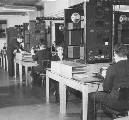 US Navy personnel intercepting German U-Boat messages in WWII