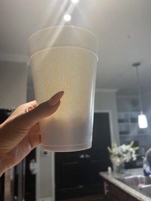 Large chicken soup after pouring out JUST broth.