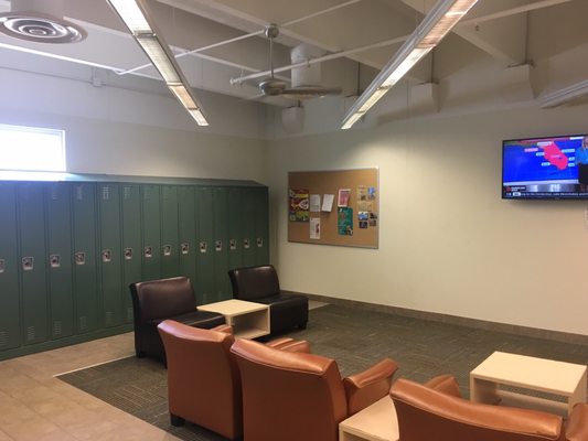 Lounge in men's locker room