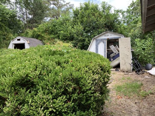 2 sheds in a customer back yard.