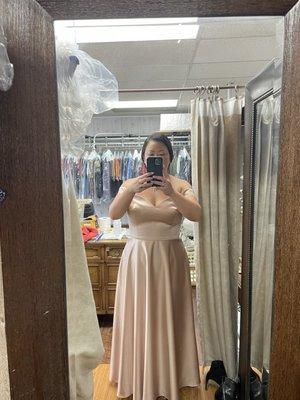 Grooms women dress alterations - hem and shoulder fitting ~$100