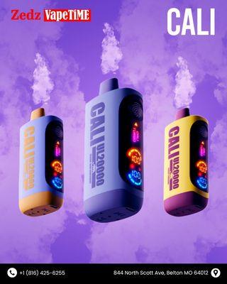 "Get ready to elevate your vape game with the Cali Ul20000 - now at Zedz Vapetime Belton!