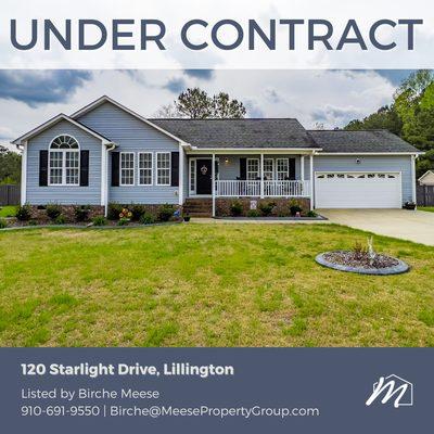 MPG is on fire! Another home, Under Contract!

 120 Starlight Drive, Lillington

 This blue beauty didn't last long!