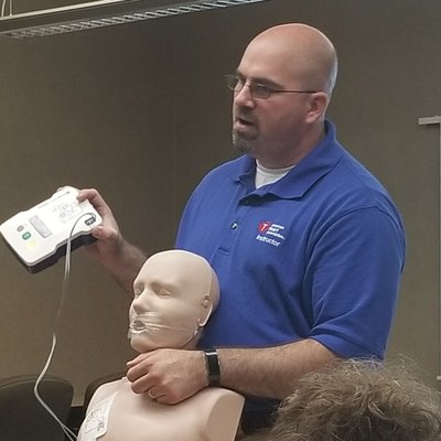 Tim Harves teaching first aid/CPR