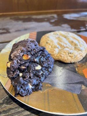 Scone and chocolate chip cookie