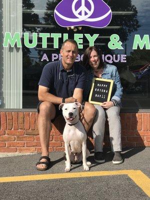 Jason, Christina and Pixie (Chief Toy Tester at Muttley & Me)