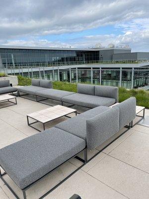 Lounge area by the pool on the roof, beautiful views on top