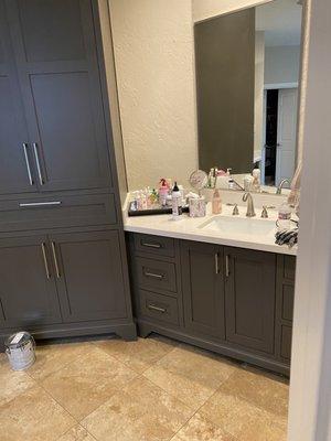 Master bathroom cabinets