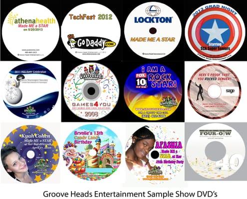 We custom design each guest show DVD with your promotional message! Great advertising and fun keepsake that makes guests remember you.