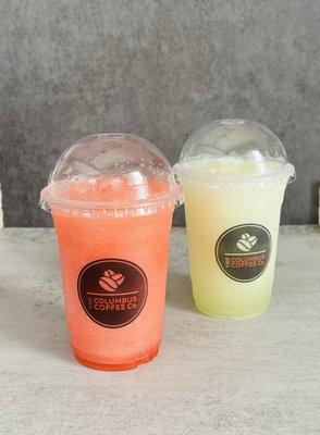 We serve a wide variety of non-coffee drinks including delicious frozen lemonade.