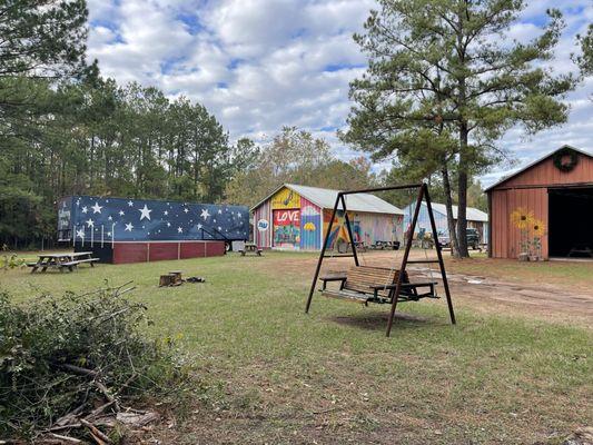 Stage and covered barn to host your events.