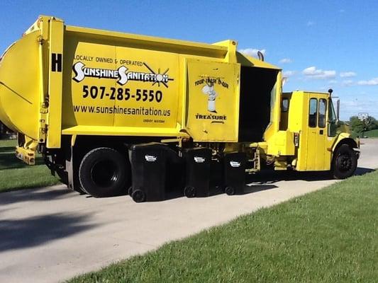 Look for our Bright Yellow Trucks!