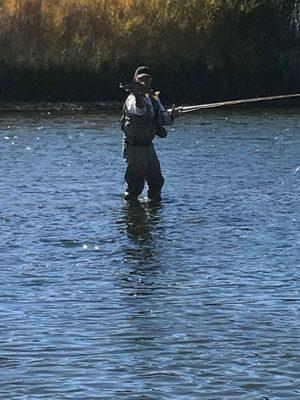 Fly fishing on the North Platte River.