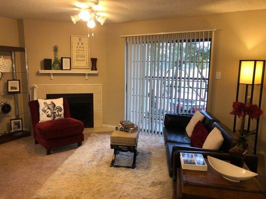 A2 Living Room & Patio View.