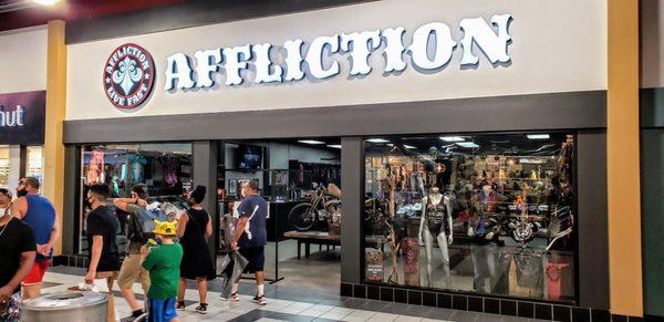 Only exclusive Affliction store in Las Vegas just opened June 29th. Got three shirts 25% off. Yu-go just used up his year's allowance.