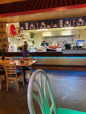 The sushi bar and hibachi