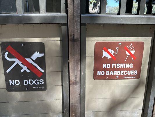 no dogs. no fishing. no barbecues.