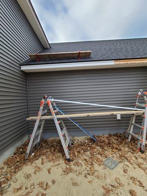 All wrapped up on this side, now let's finish up this soffit!