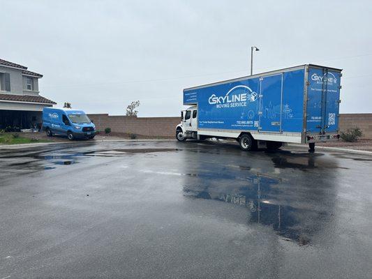 Two of our trucks on site and ready to be put to use.