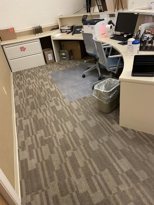 Carpeting skills at a commercial business