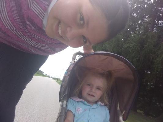 Me on a walk with my cousin that I was babysitting