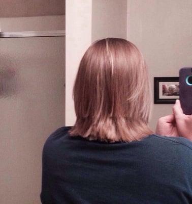 The back of my haircut. I wasn't even given the opportunity to look at the back until after it was styled.