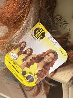 synthetic wig tag