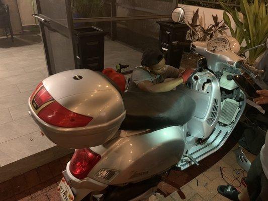 My Vespa that has not turned on in 7 months.