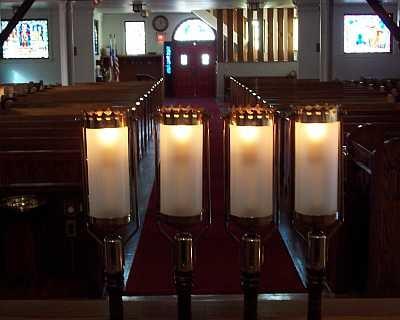 Acolyte candles for a Texas church made by Greatglas