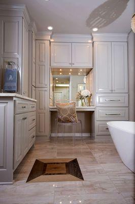 Master bathroom dedicated make-up sitting area