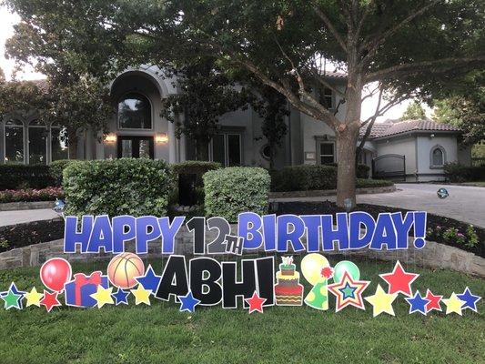 Birthday yard sign keller tx