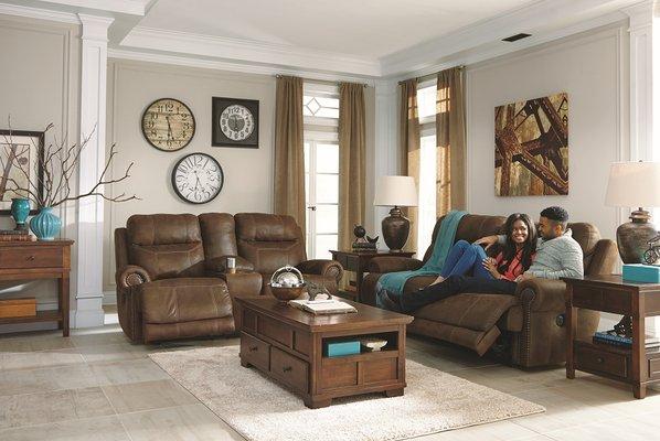 Reclining Sofa or Reclining Loveseat with console.  Extra wide seats for extra comfort!