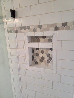 Tiling the bathroom full remodel.