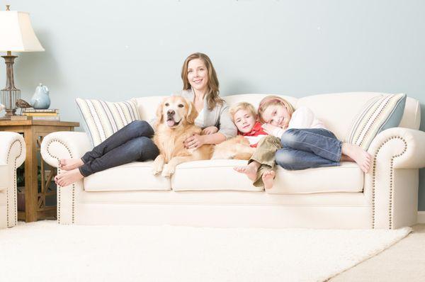 Our non-toxic carpet or upholstery cleaning process is safe for your children!