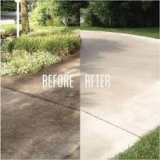 Pressure washing the driveway the before and after