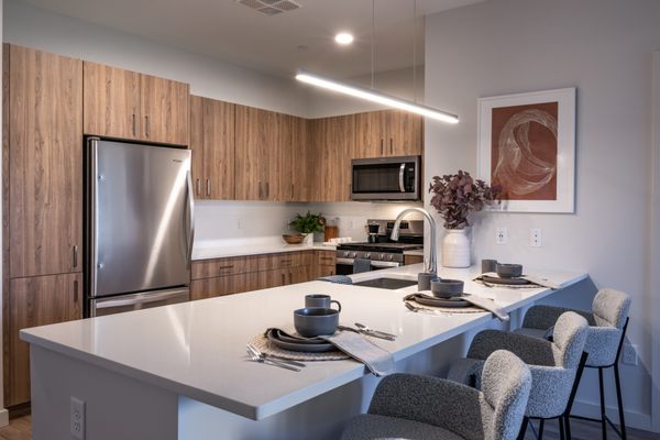 Natural Toned Cabinets with Abundant Strorage