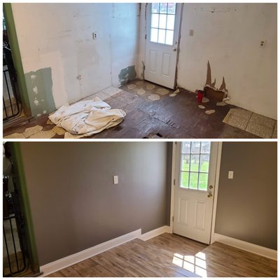 Rear entry mudroom renovated.