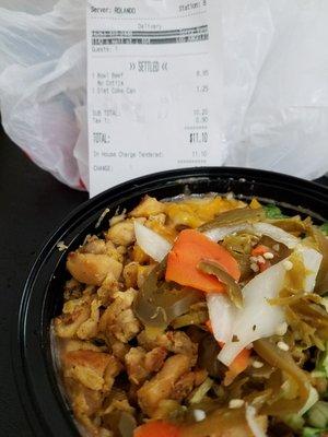 Ordered beef bowl. Chicken was delivered instead.