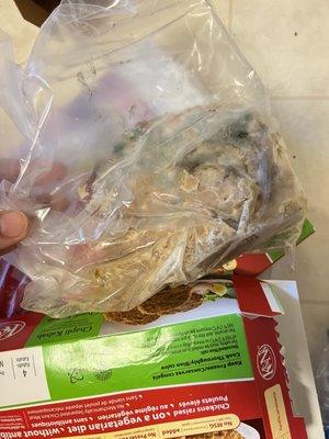 Frozen food with mold