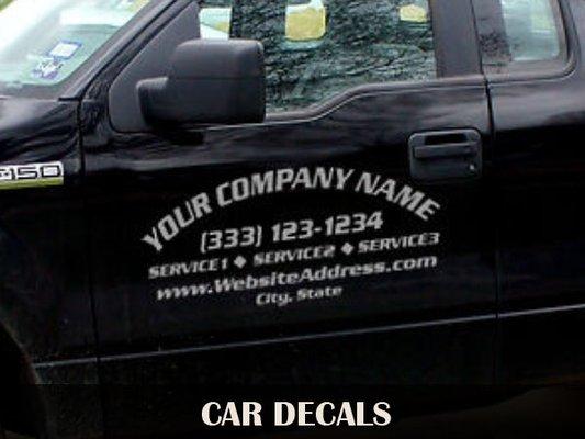 Magnets, Window Designs and Car Decals.