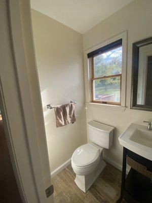 Common Bathroom Painted by Blasius Painting.  Paint included the ceiling, walls, baseboards, and trim