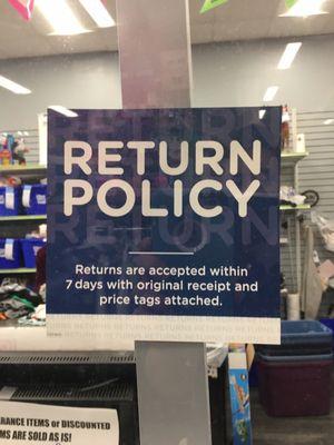 Was cool to see a reasonable return policy.